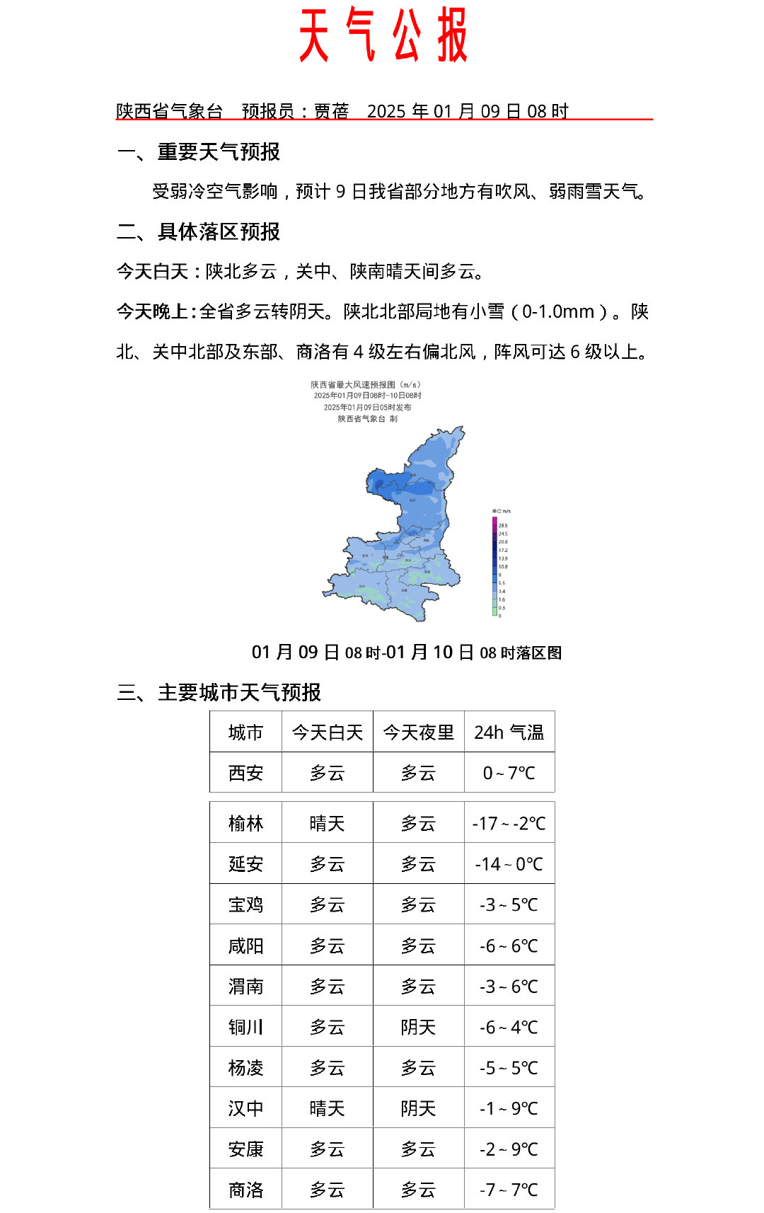 礼泉最新气象预报